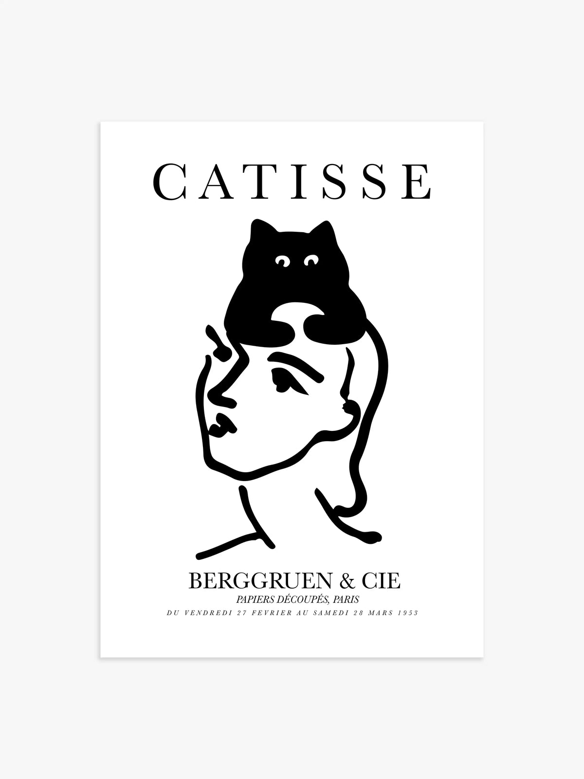 Catisse Poster in Schwarz-Weiß - 70x100 cm