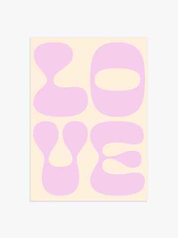 Love Poster in Rosa