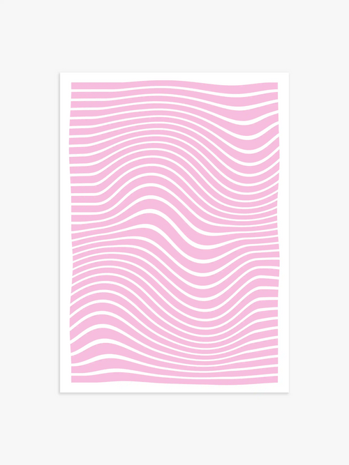 Abstrakte Linien Poster in Rosa