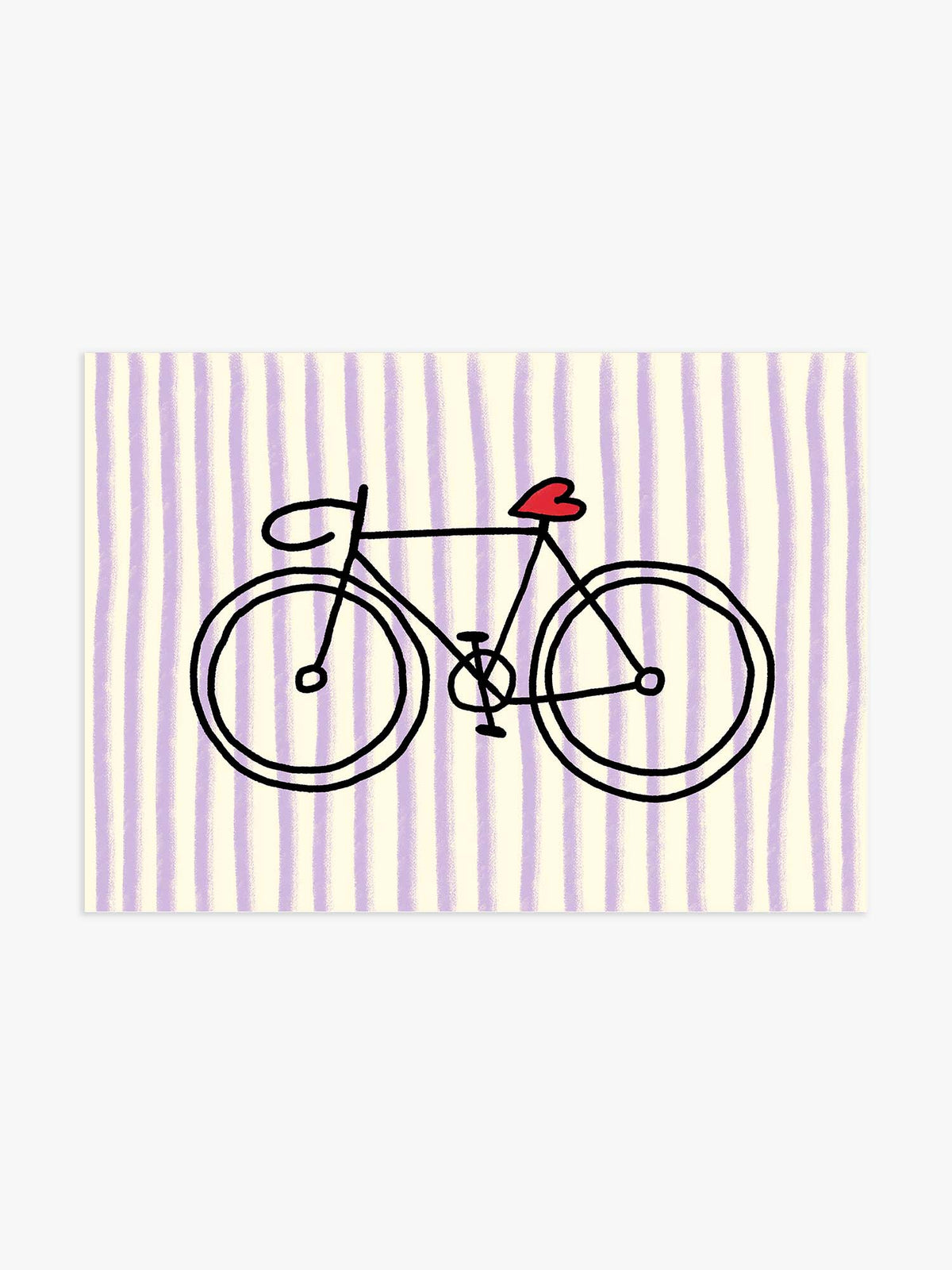 Fahrrad-Poster mit Streifen in Lila - 30x40 cm