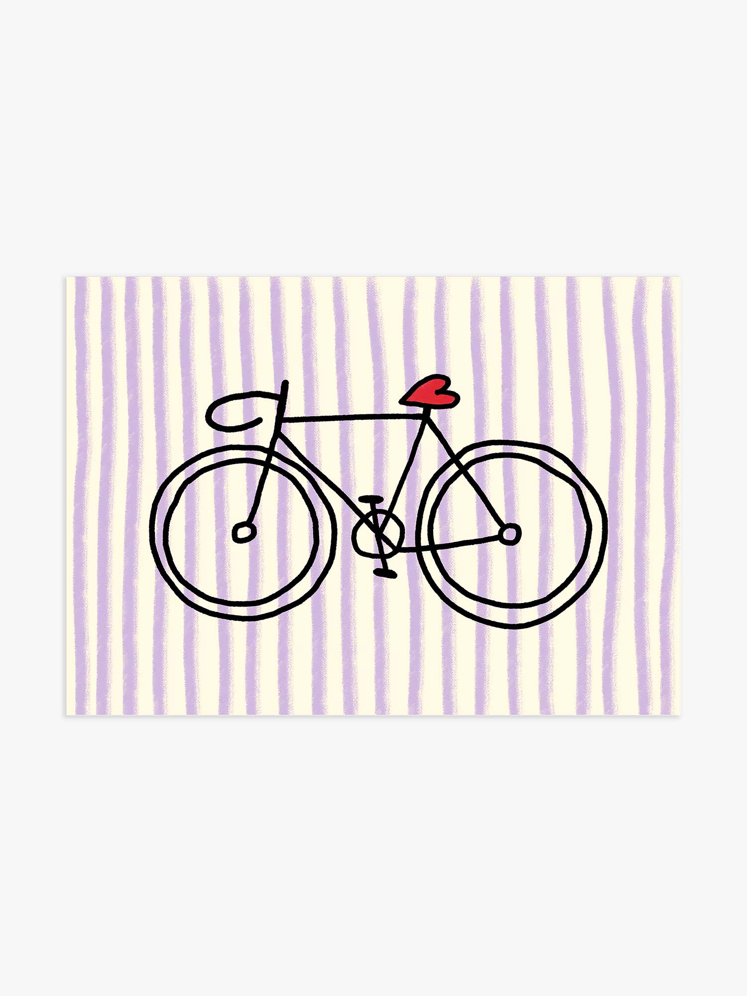 Fahrrad-Poster mit Streifen in Lila