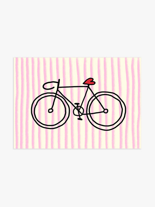 Fahrrad-Poster mit Streifen in Rosa