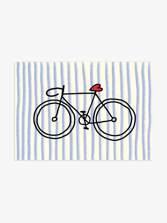 Fahrrad-Poster mit Streifen in Blau