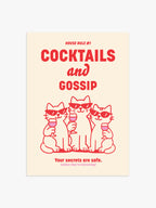 Cocktails and Gossip Poster in Rot