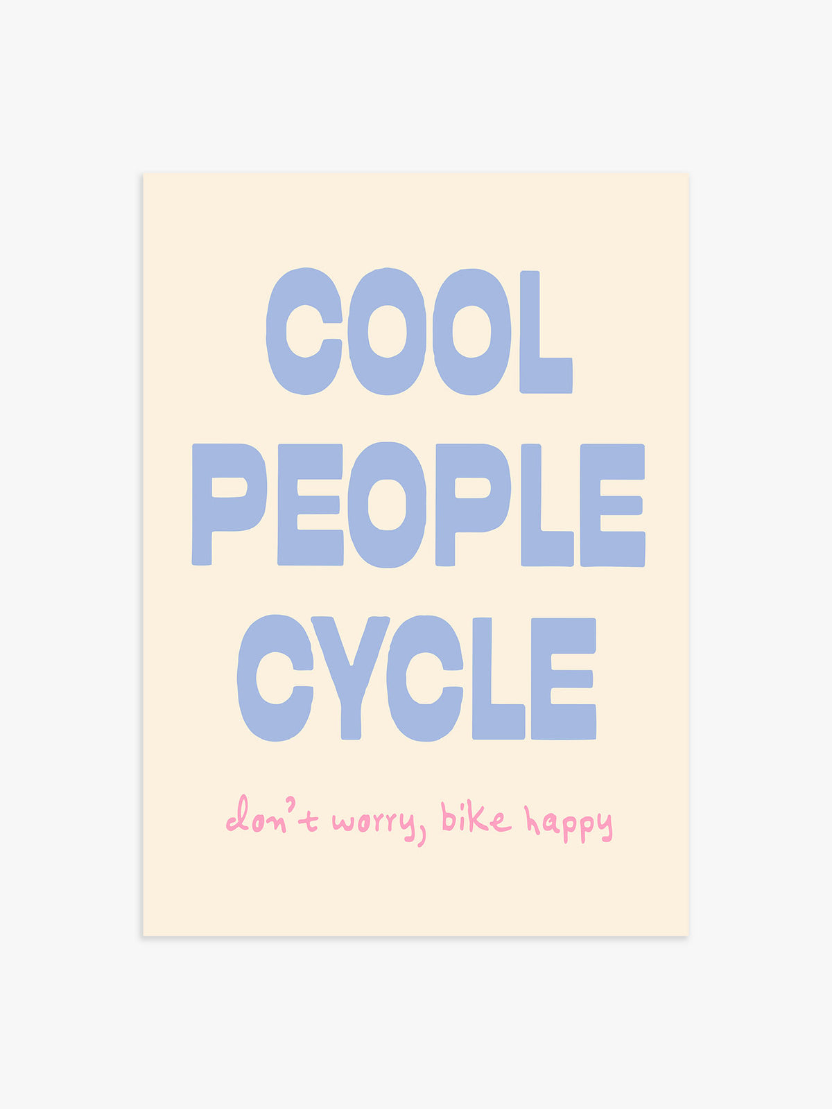 'Cool People Cycle' Poster in Blau - 21x30 cm