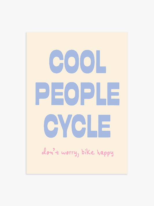 'Cool People Cycle' Poster in Blau