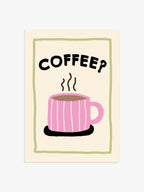 Coffee? Poster in Pink