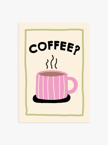 Coffee? Poster in Pink