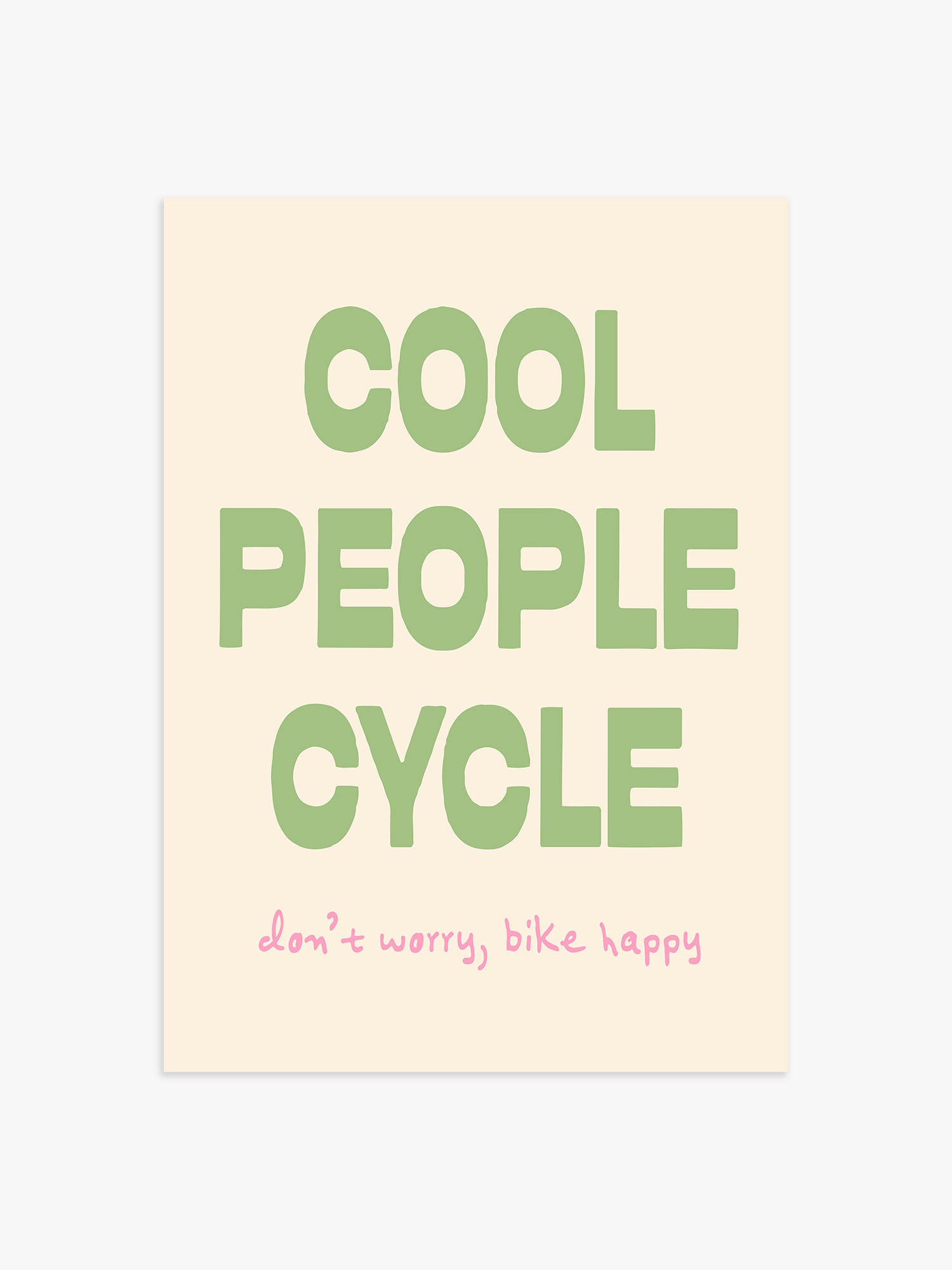 'Cool People Cycle' Poster in Grün
