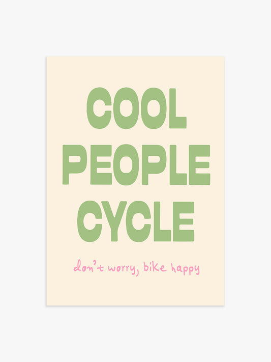 'Cool People Cycle' Poster in Grün