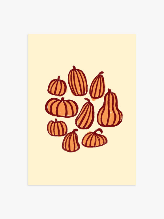 Kürbis Poster orange-buttergelb