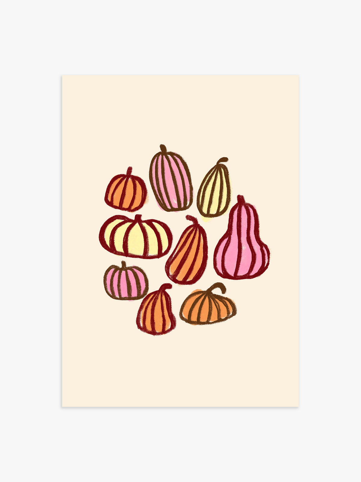 Buntes Kürbis Poster - 40x50 cm
