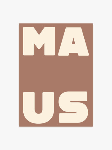 Typografie Poster Maus braun