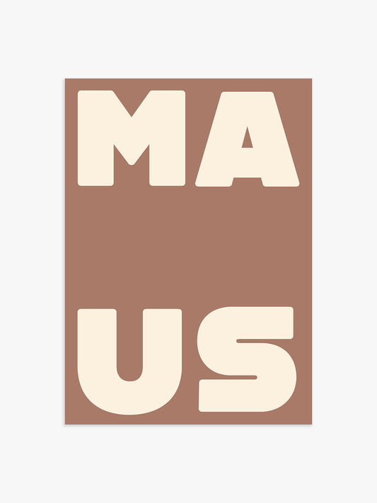 Typografie Poster Maus braun