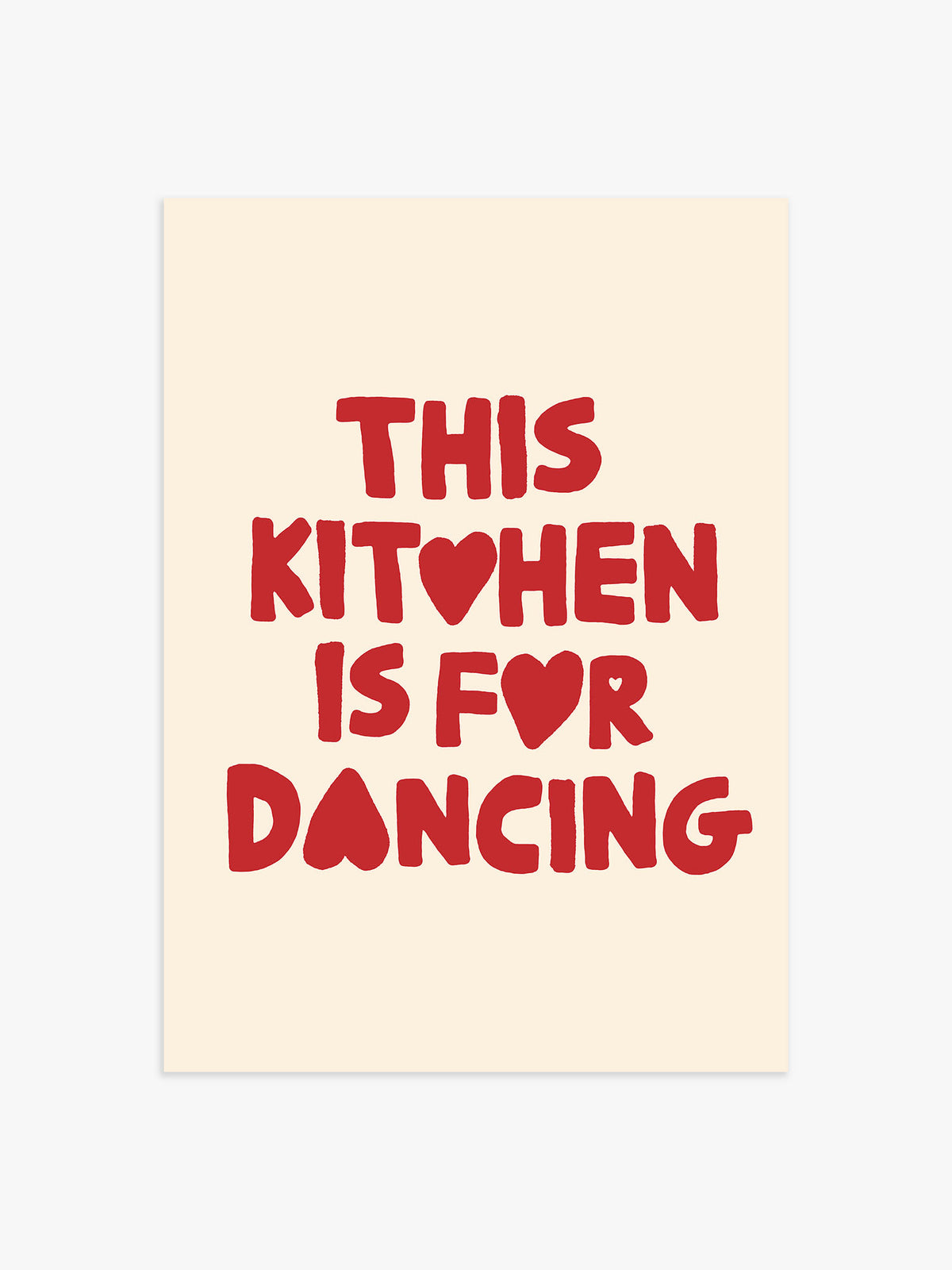 'This Kitchen is for dancing' Poster in Rot - 100x150 cm