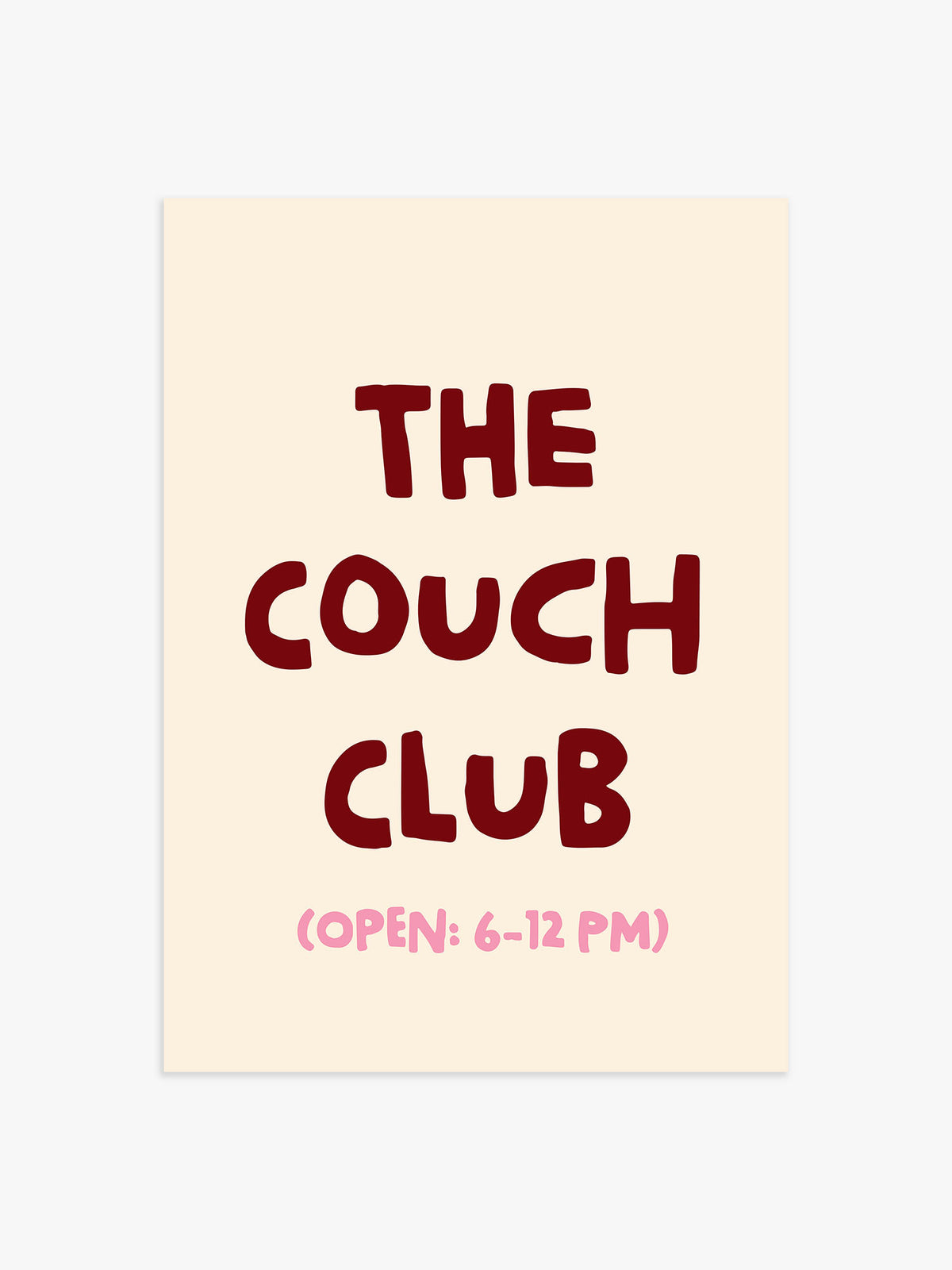 'The Couch Club' Poster Bordeaux-Rosa - 30x40 cm