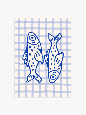 Fische Poster in Blau