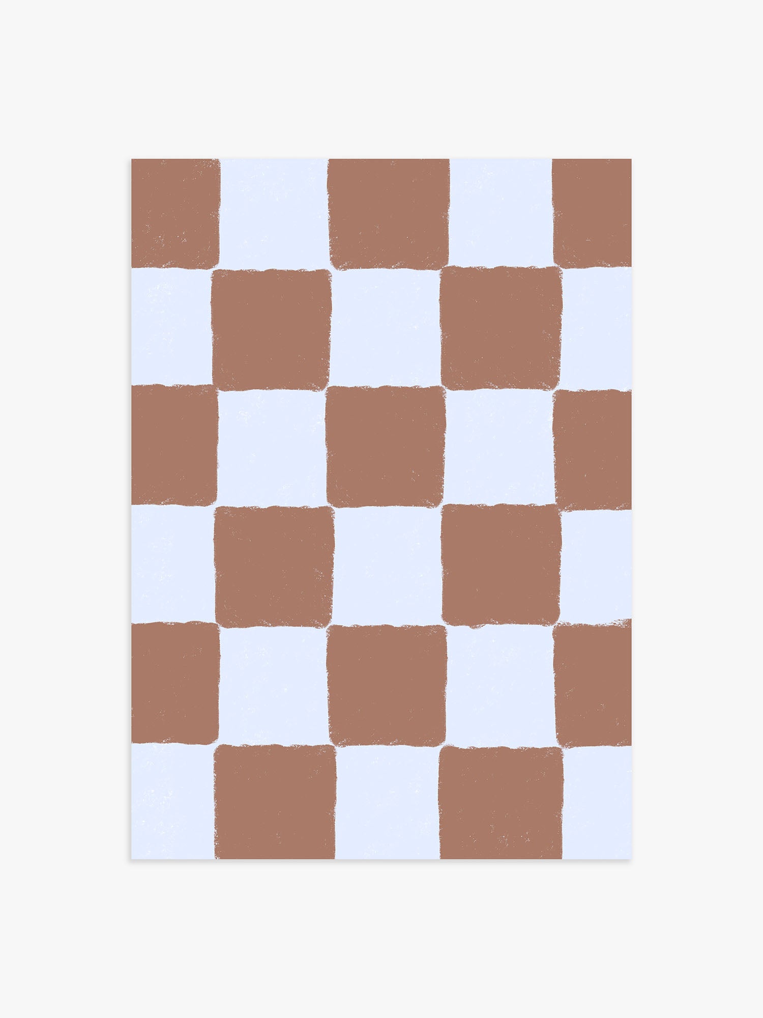 Karo Poster babyblau-braun