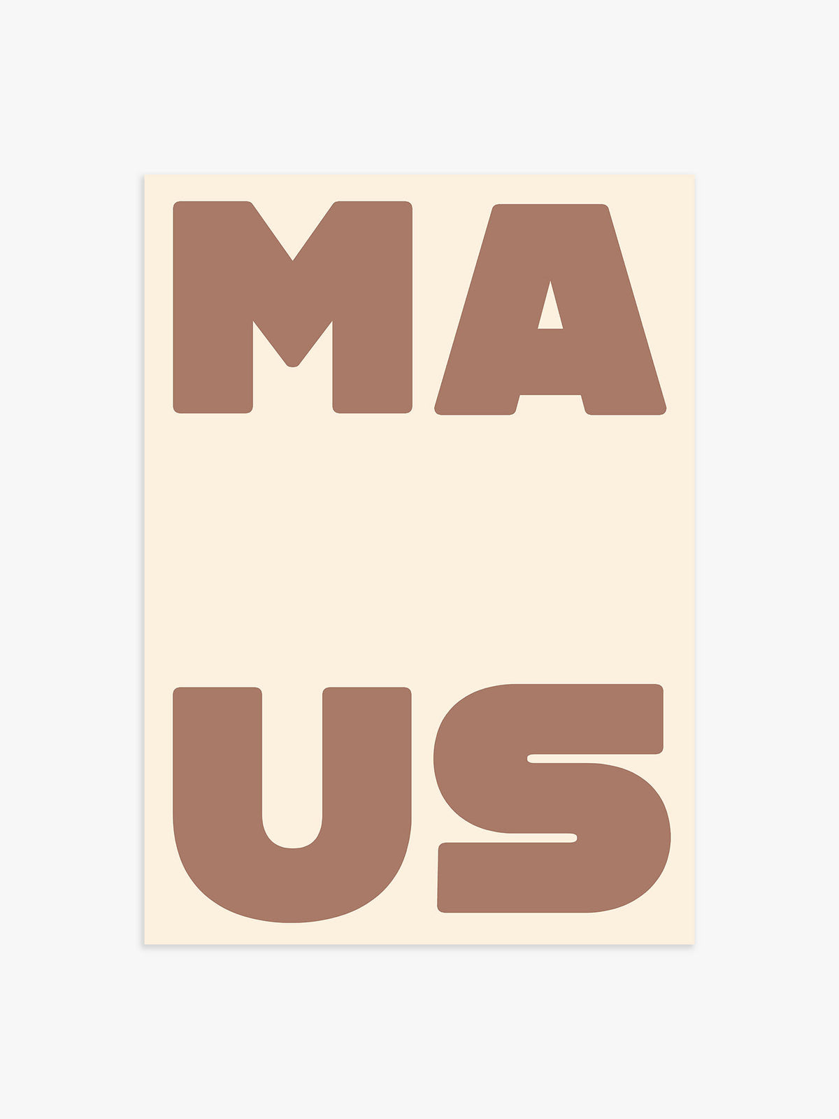 Typografie Poster Maus beige - 13x18 cm