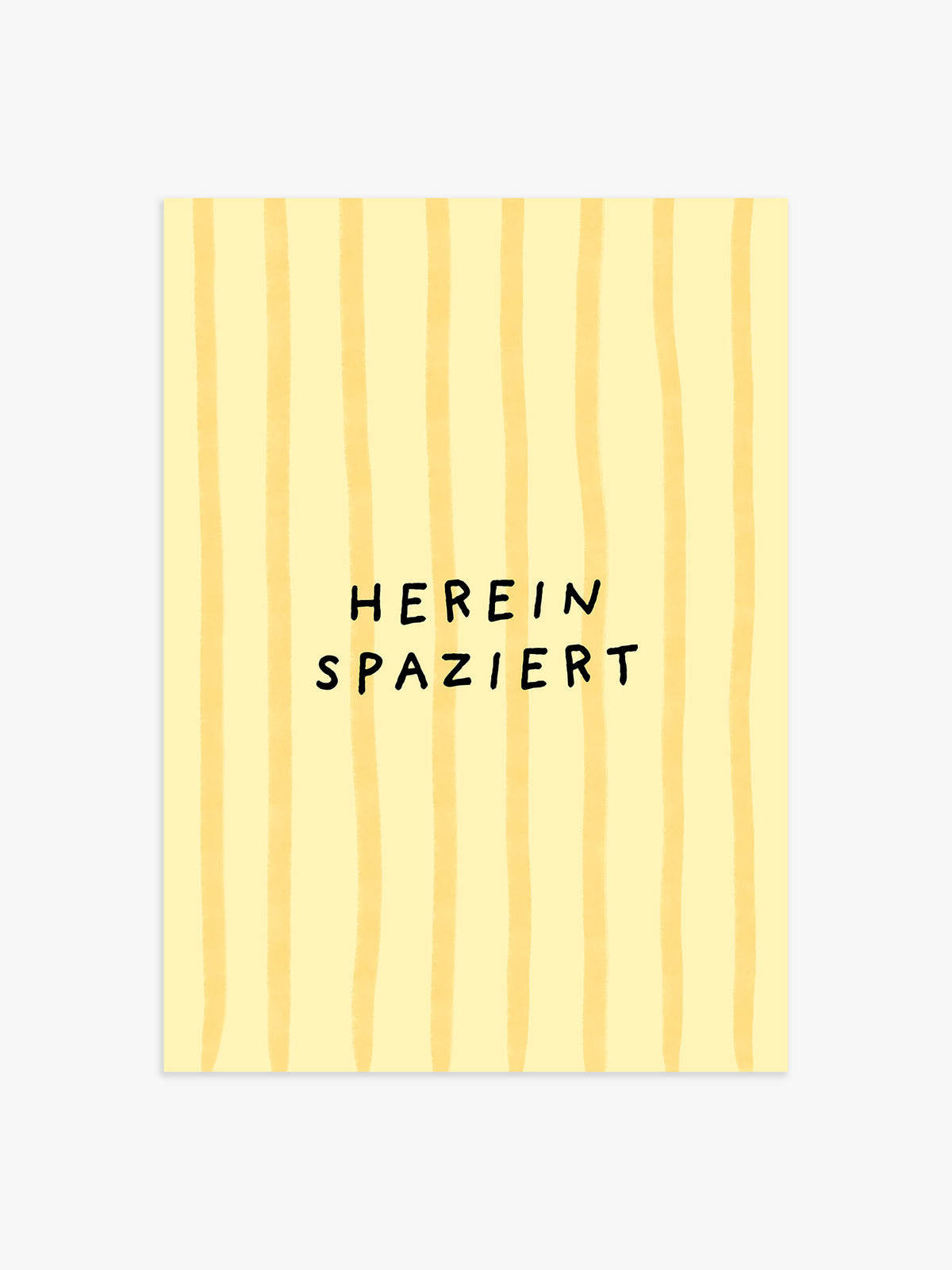Hereinspaziert Streifenposter in Gelb