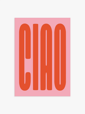 Ciao Poster in Rosa Orange