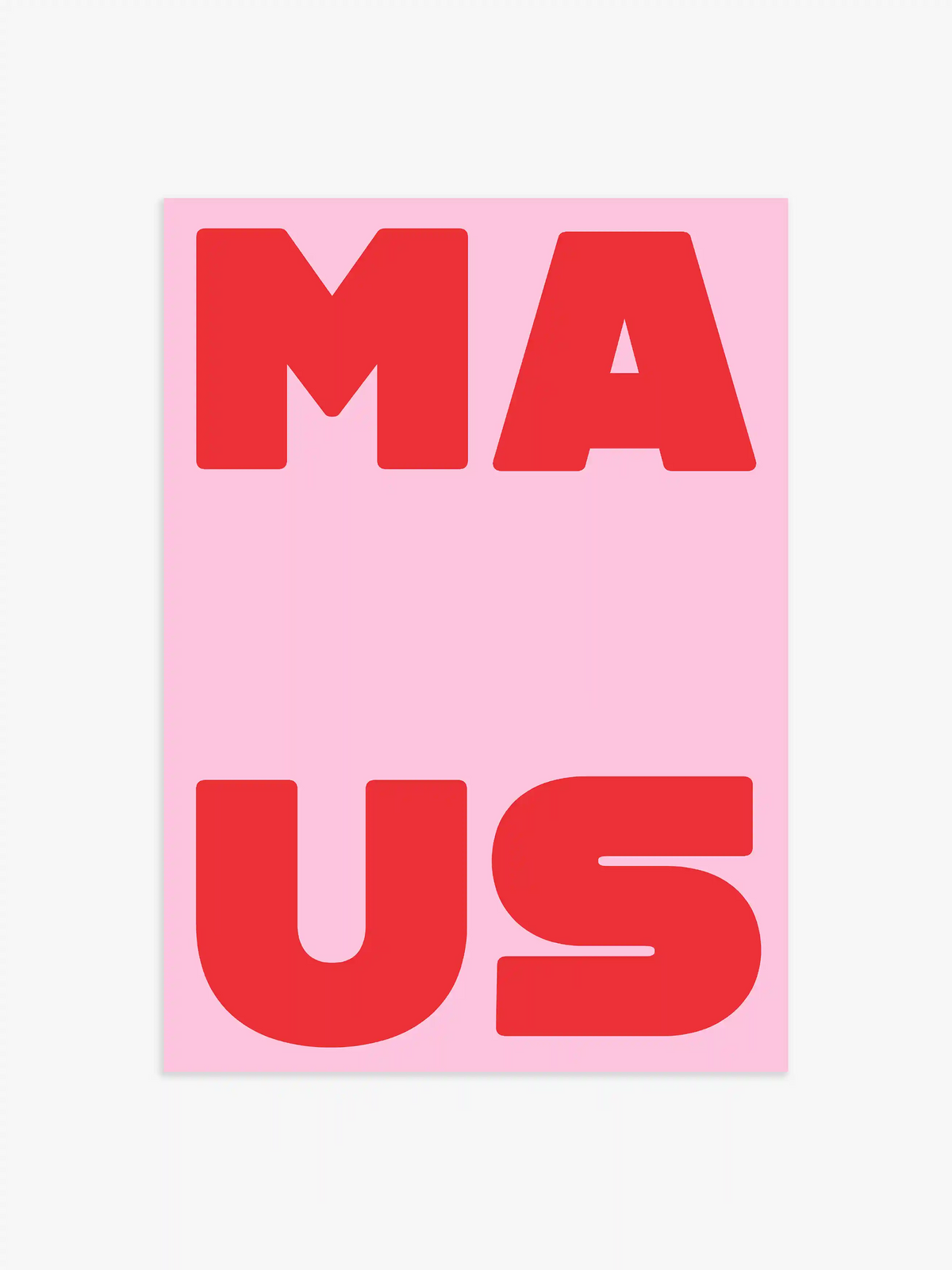 Maus Typografie Poster in Pink und Rot - 70x100 cm
