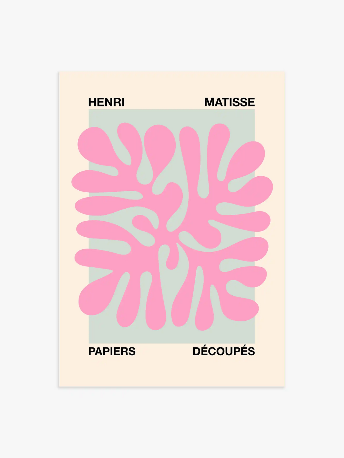 Abstrakte Koralle salbei-rosa - 13x18 cm