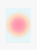Aura Poster in Blau, Gelb & Rosa