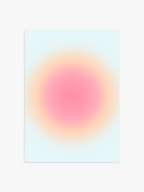 Aura Poster in Blau, Gelb & Rosa
