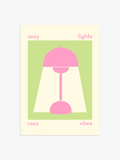 Cozy Lights Poster in Grün & Rosa