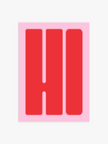 "HI" Typografie Poster – Bold Statement in Rosa & Rot