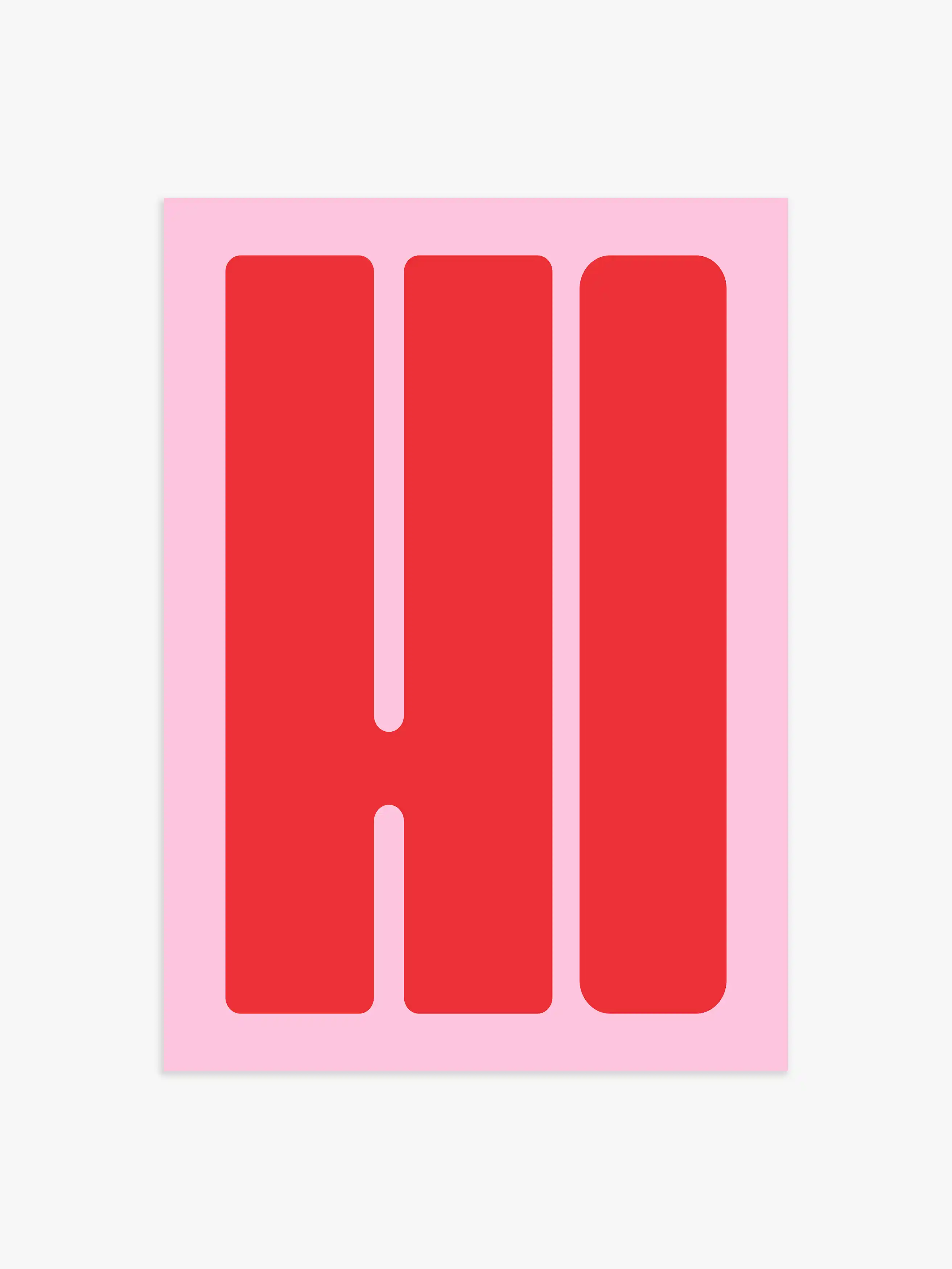 "HI" Typografie Poster – Bold Statement in Rosa & Rot