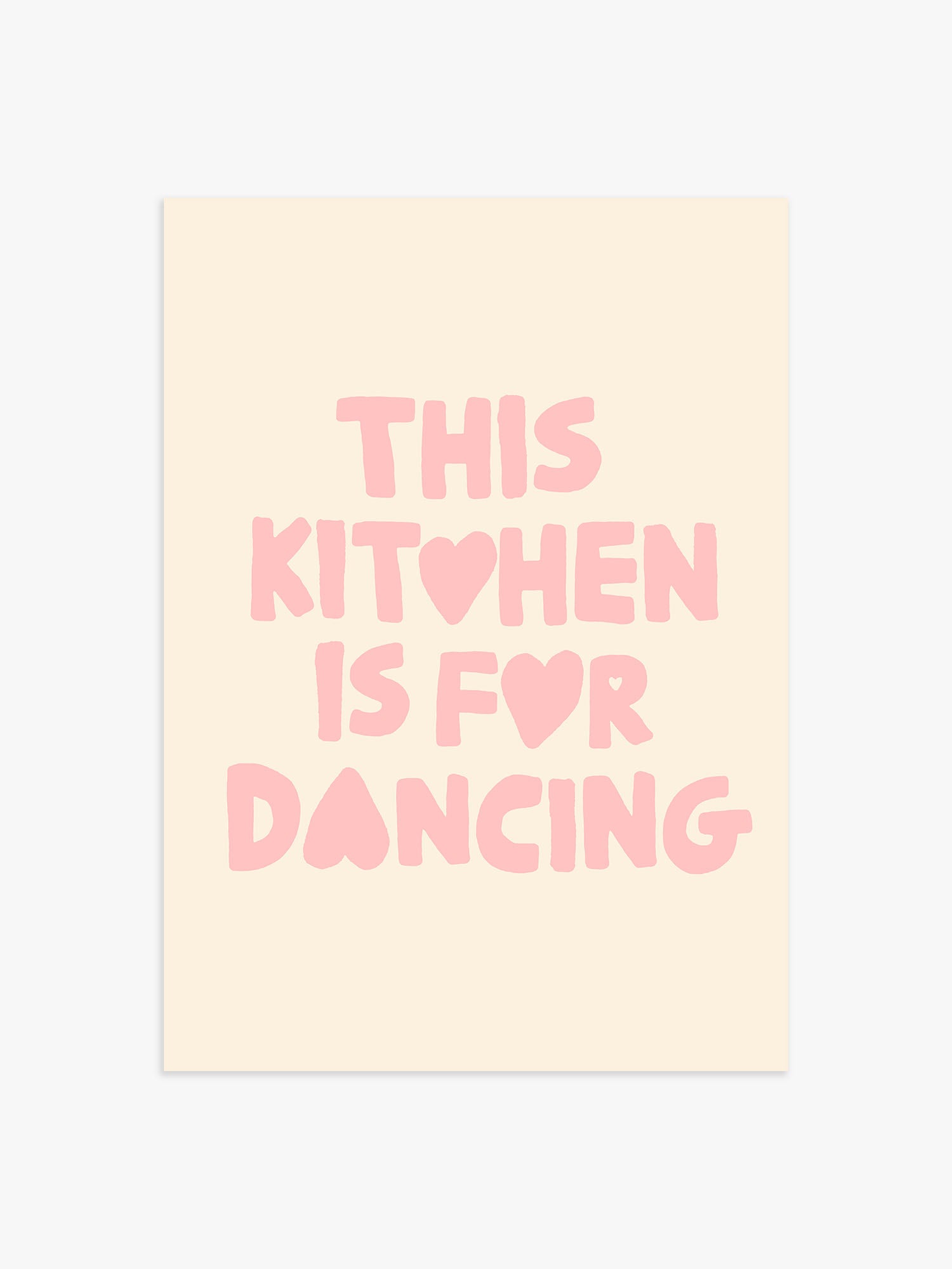 'This Kitchen is for dancing' Poster in Rosa