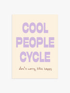 'Cool People Cycle' Poster in Lila