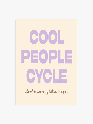 'Cool People Cycle' Poster in Lila