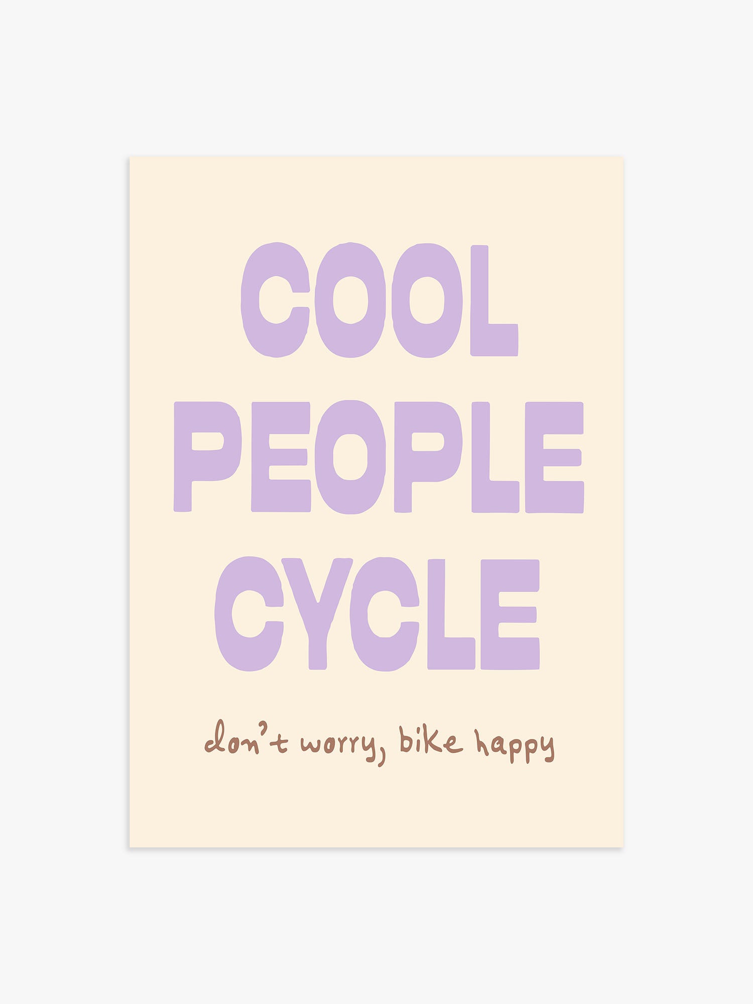 'Cool People Cycle' Poster in Lila