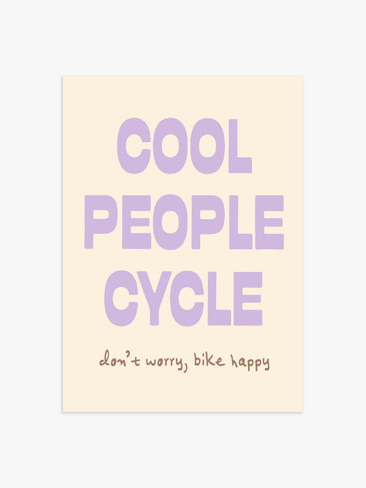 'Cool People Cycle' Poster in Lila