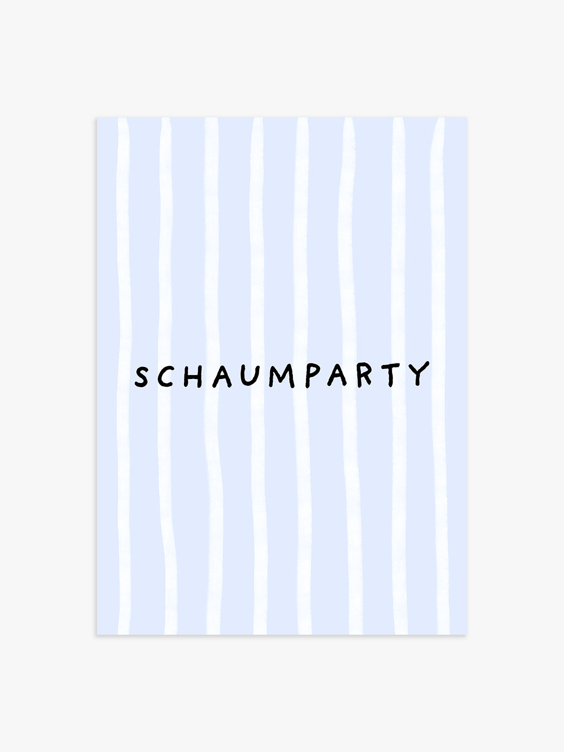Schaumparty Streifenposter in Hellblau