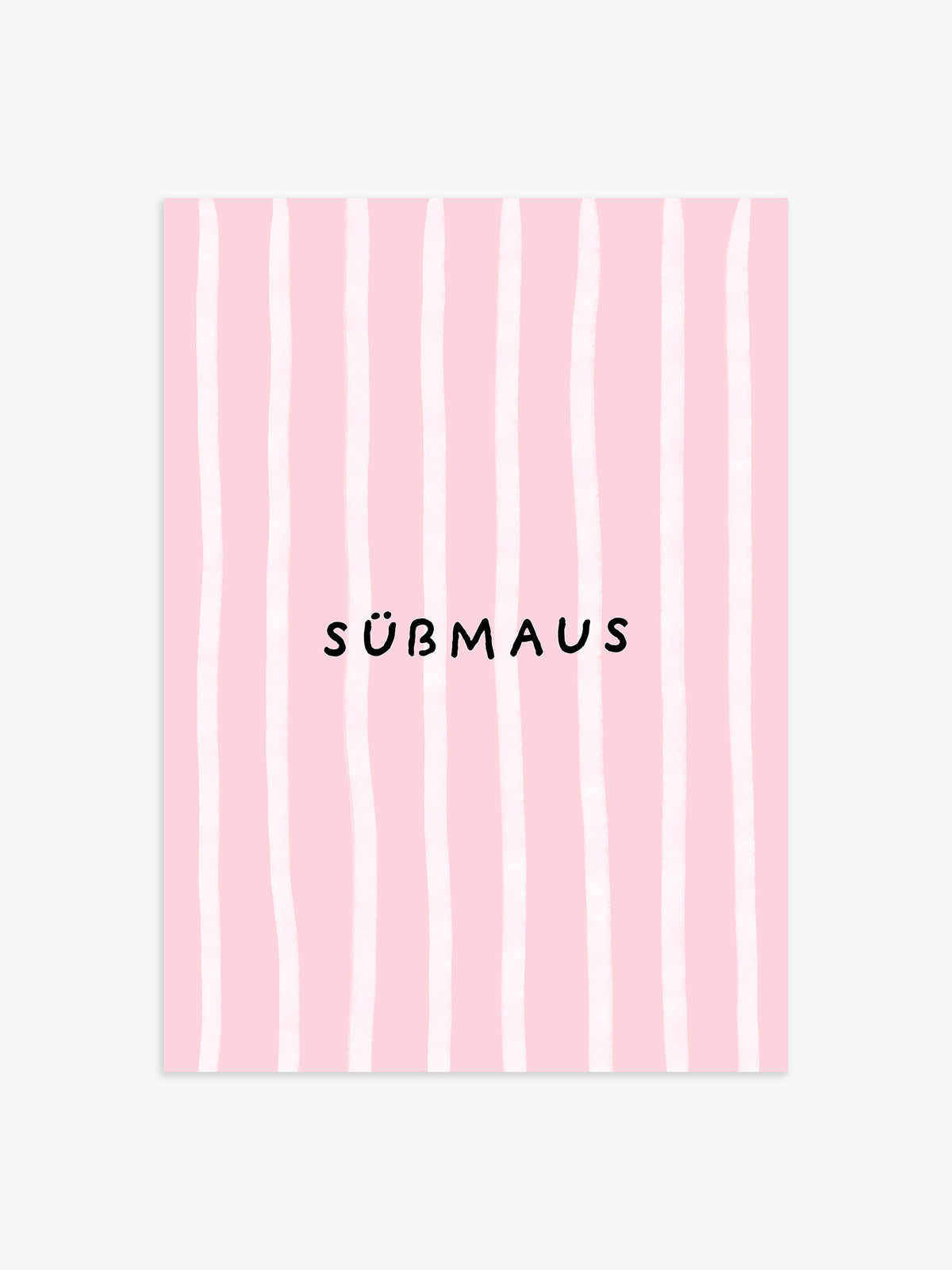 Süßmaus Streifenposter in Zartrosa - 50x70 cm