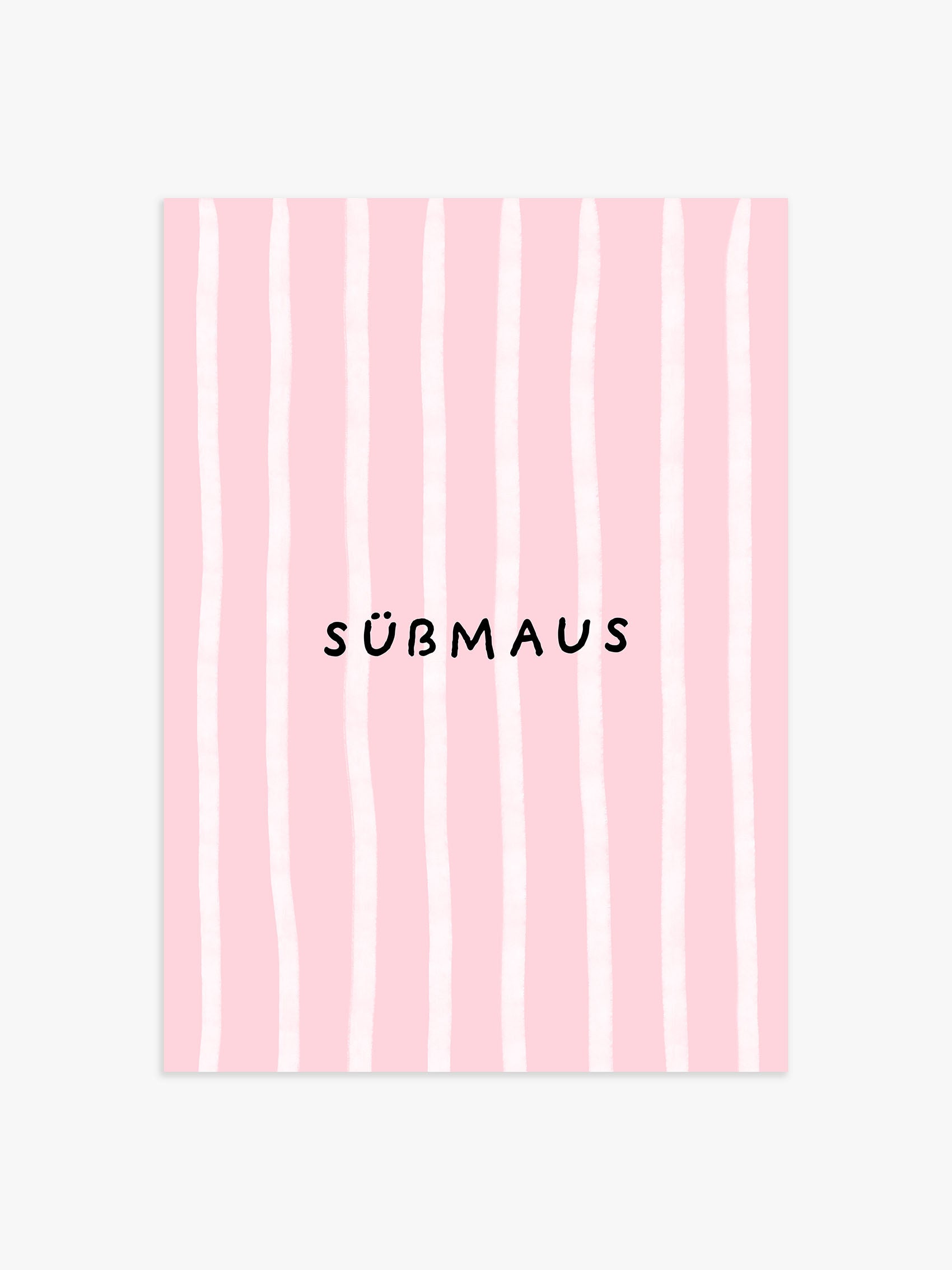 Süßmaus Streifenposter in Zartrosa
