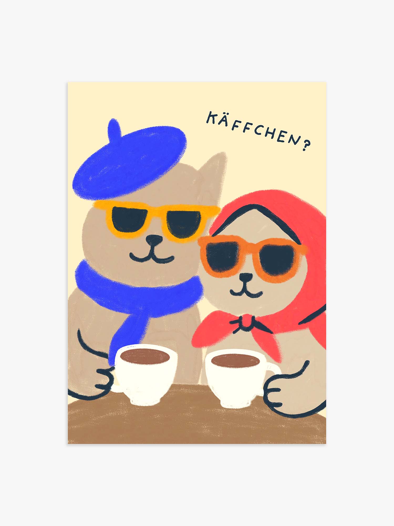 Käffchen? Katzen Poster