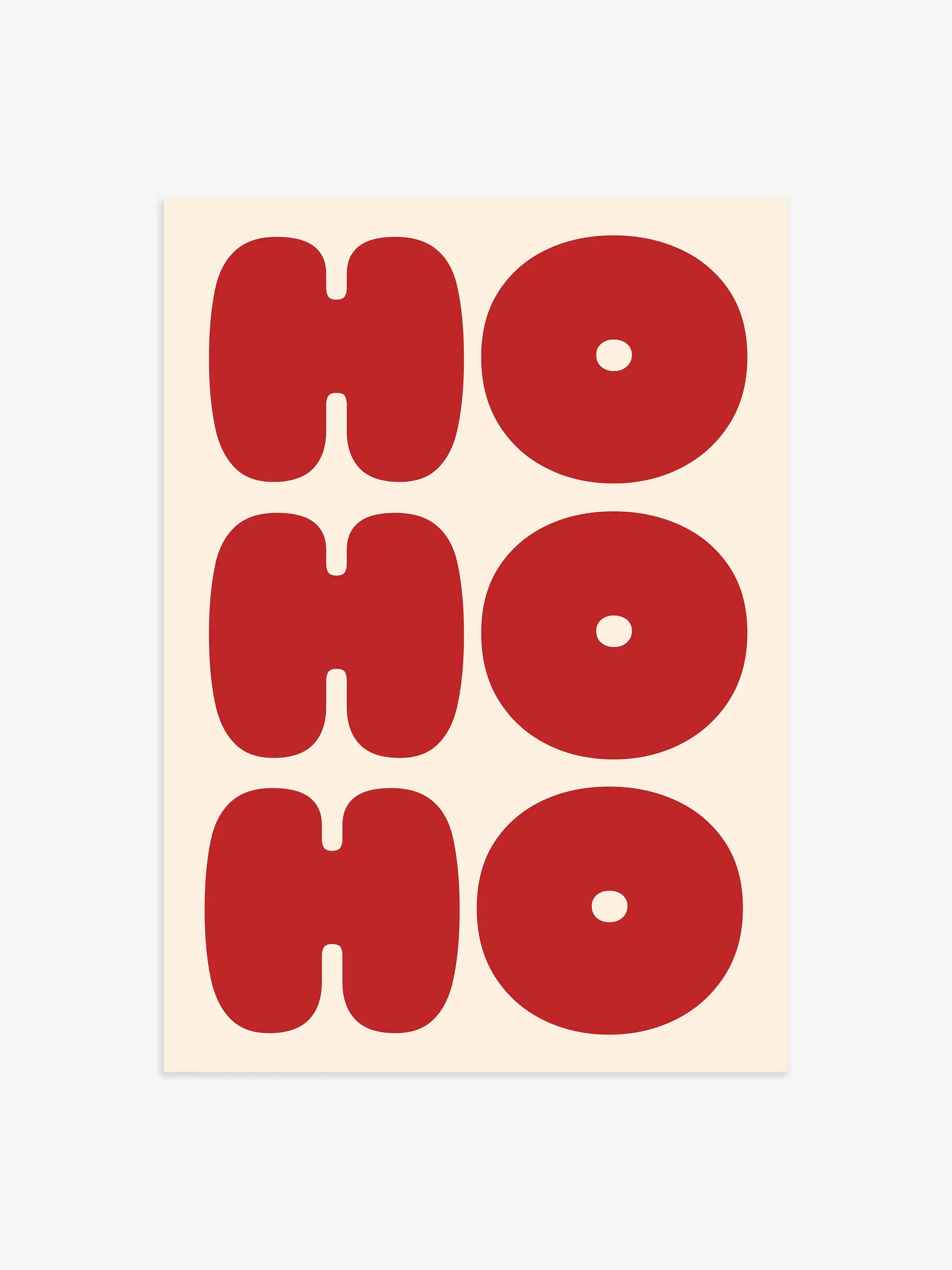 HOHOHO Weihnachts-Poster in Rot