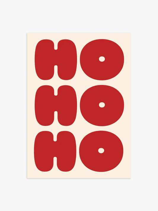 HOHOHO Weihnachts-Poster in Rot