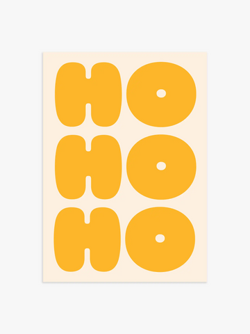 HOHOHO Weihnachts-Poster in Gelb