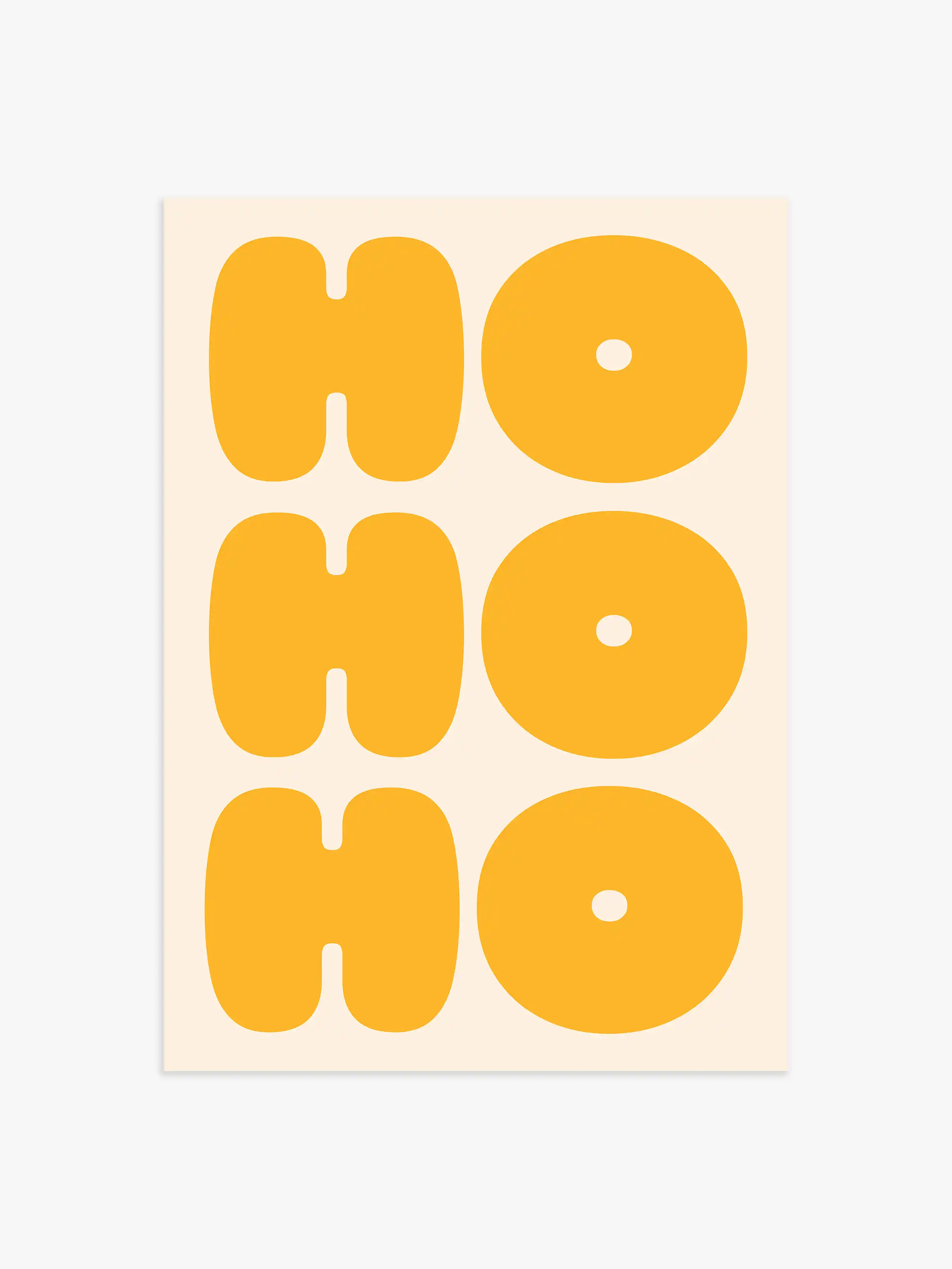 HOHOHO Weihnachts-Poster in Gelb