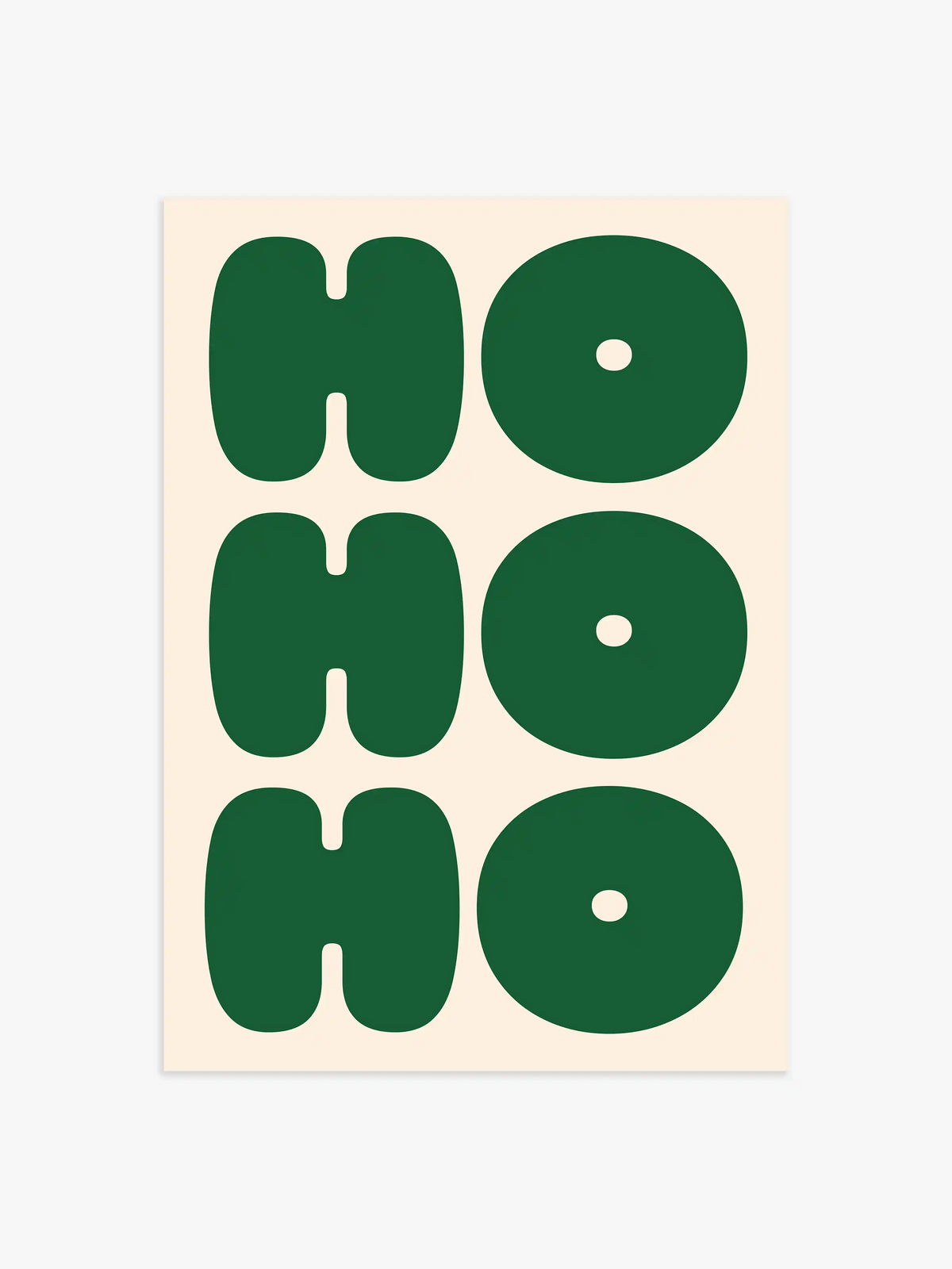 HOHOHO Weihnachts-Poster in Dunkelgrün - 70x100 cm