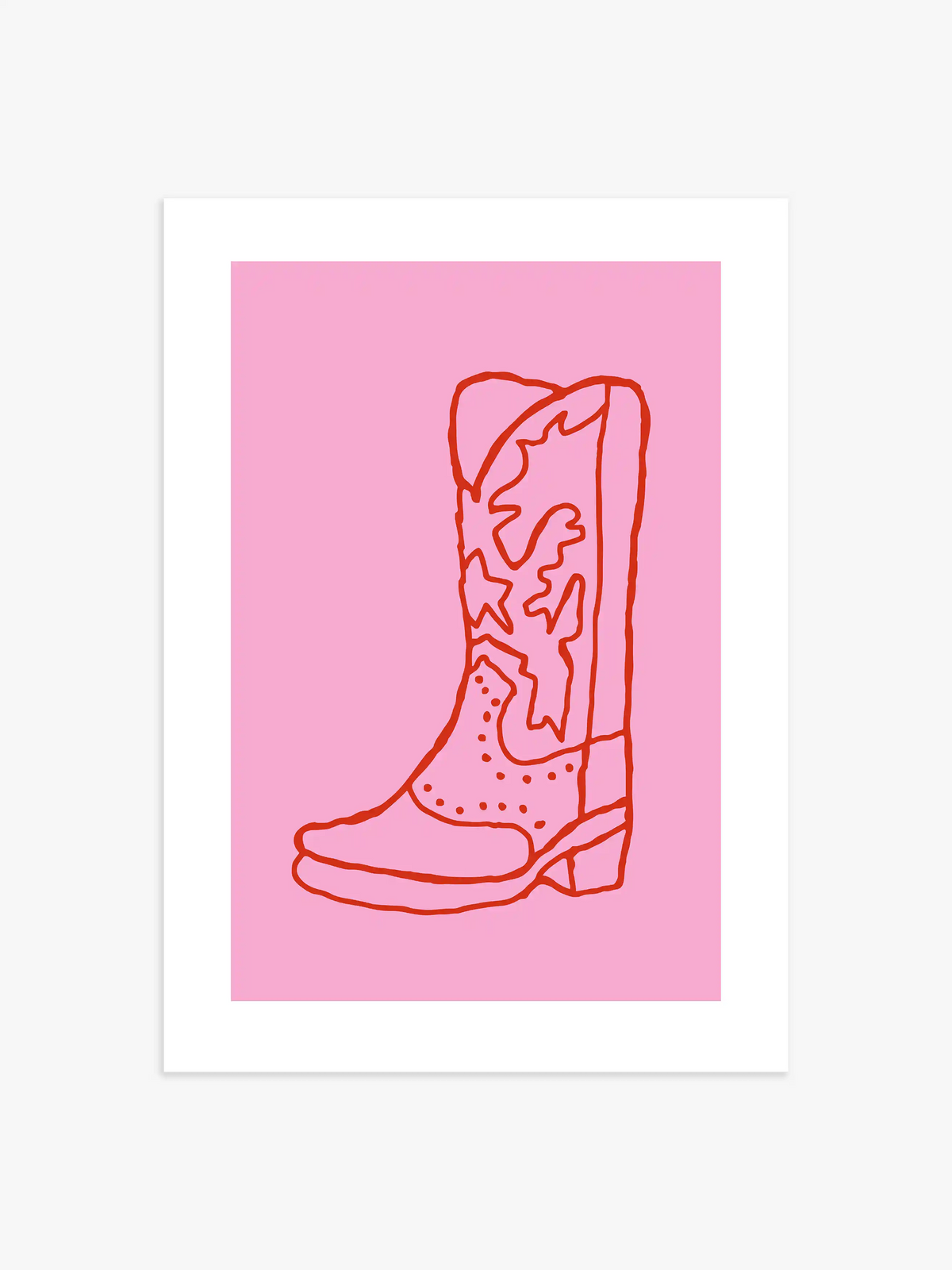 Cowboy Boot Poster in rosarot - 40x50 cm