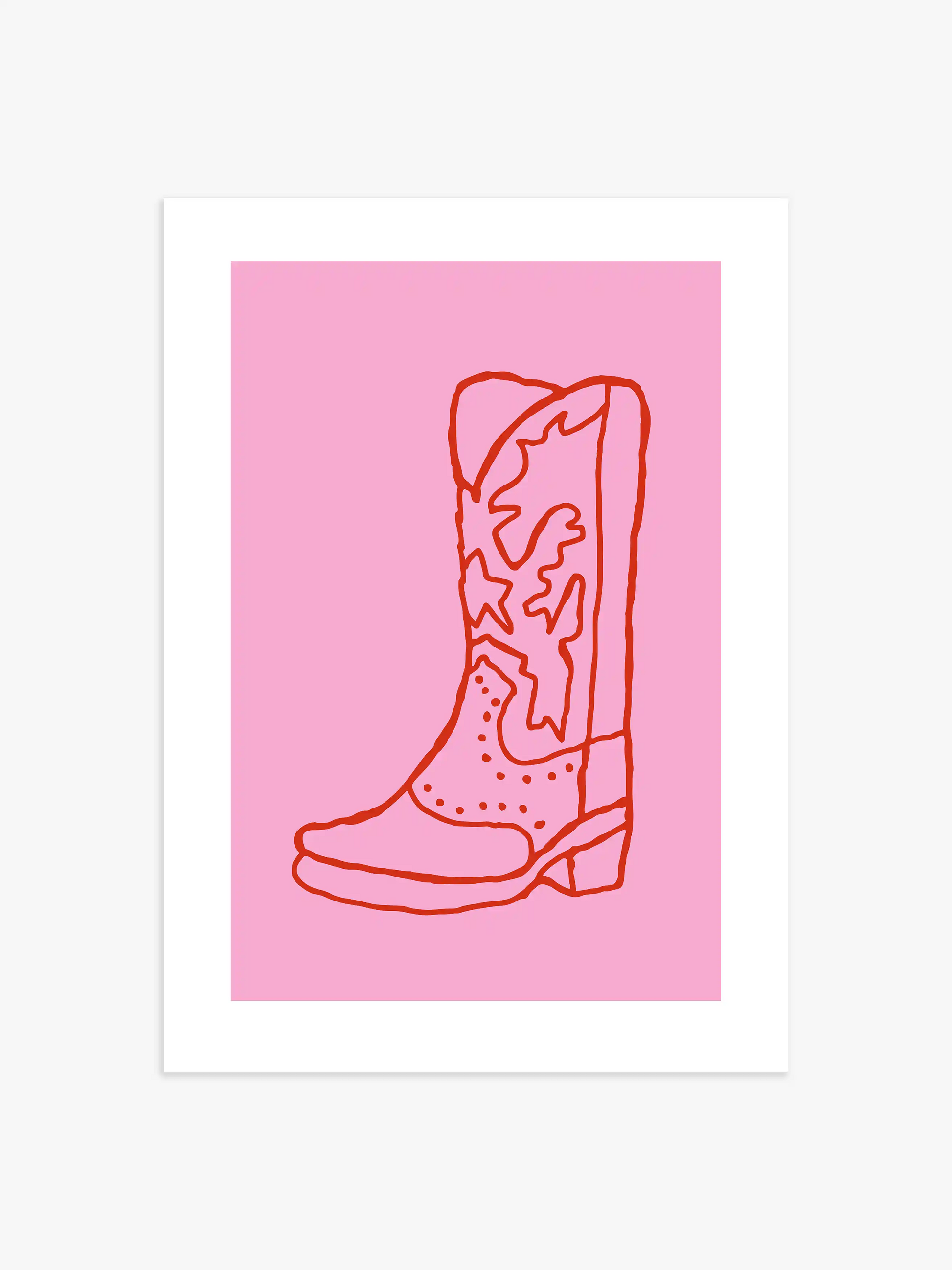 Cowboy Boot Poster in Rosarot