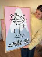 Apres Ski Poster in Rosa-Blau