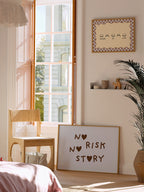 'No Risk No Story' Poster in Blau-Braun